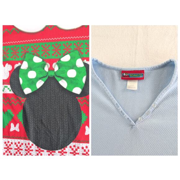 Disney/Snoopy Bundle(2) Christmas Minnie/Vintage Peanuts PajamaTops Women's L/XL - Picture 5 of 6